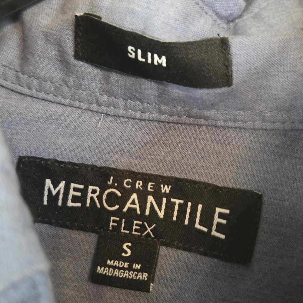 J.Crew Mercantile Flex Slim Blue Button-Down Shirt Size S